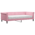 Divano Letto con Materasso Rosa 90x200 cm in Velluto