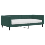 Divano Letto con Materasso Verde Scuro 100x200 cm in Velluto