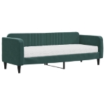 Divano Letto con Materasso Verde Scuro 80x200 cm in Velluto