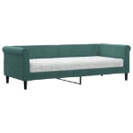 Divano Letto con Materasso Verde Scuro 80x200 cm in Velluto