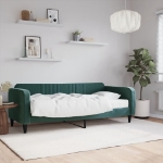 Divano Letto con Materasso Verde Scuro 90x200 cm in Velluto