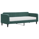 Divano Letto con Materasso Verde Scuro 90x200 cm in Velluto