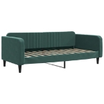 Divano Letto con Materasso Verde Scuro 90x200 cm in Velluto