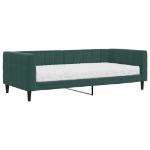 Divano Letto con Materasso Verde Scuro 90x200 cm in Velluto