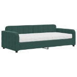 Divano Letto con Materasso Verde Scuro 90x200 cm in Velluto