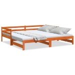 Divano Letto con Rotelle senza Materasso Marrone Cera 90x190 cm