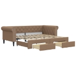 Divano Letto Estraibile Cassetti Cappuccino 90x200cm Similpelle