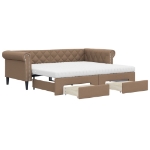 Divano Letto Estraibile Cassetti Cappuccino 90x200cm Similpelle