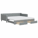 Divano Letto Estraibile Cassetti Grigio Chiaro 100x200 Tessuto