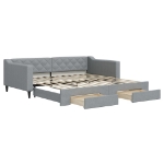 Divano Letto Estraibile Cassetti Grigio Chiaro 100x200 Tessuto