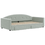 Divano Letto Estraibile Cassetti Grigio Chiaro 100x200 Velluto