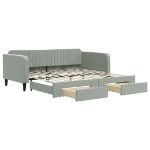 Divano Letto Estraibile Cassetti Grigio Chiaro 100x200 Velluto