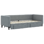 Divano Letto Estraibile Cassetti Grigio Chiaro 80x200cm Tessuto