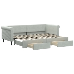 Divano Letto Estraibile Cassetti Grigio Chiaro 80x200cm Velluto