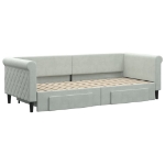 Divano Letto Estraibile Cassetti Grigio Chiaro 80x200cm Velluto