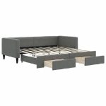 Divano Letto Estraibile Cassetti Grigio Scuro 90x190cm Tessuto