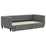 Divano Letto Estraibile Cassetti Grigio Scuro 90x190cm Tessuto