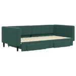 Divano Letto Estraibile Cassetti Verde Scuro 100x200cm Velluto