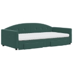 Divano Letto Estraibile Cassetti Verde Scuro 100x200cm Velluto