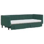 Divano Letto Estraibile Cassetti Verde Scuro 80x200cm Velluto