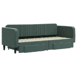 Divano Letto Estraibile Cassetti Verde Scuro 80x200cm Velluto