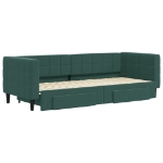 Divano Letto Estraibile Cassetti Verde Scuro 80x200cm Velluto