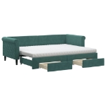 Divano Letto Estraibile Cassetti Verde Scuro 80x200cm Velluto