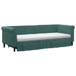 Divano Letto Estraibile Cassetti Verde Scuro 80x200cm Velluto