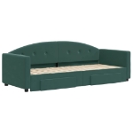 Divano Letto Estraibile Cassetti Verde Scuro 80x200cm Velluto