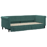 Divano Letto Estraibile Cassetti Verde Scuro 80x200cm Velluto