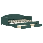 Divano Letto Estraibile Cassetti Verde Scuro 90x200cm Velluto