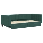 Divano Letto Estraibile Cassetti Verde Scuro 90x200cm Velluto