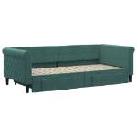 Divano Letto Estraibile Cassetti Verde Scuro 90x200cm Velluto