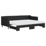 Divano Letto Estraibile con Materassi Nero 80x200 cm Tessuto