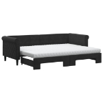 Divano Letto Estraibile con Materassi Nero 80x200 cm Velluto