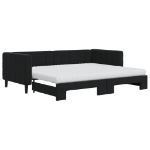 Divano Letto Estraibile con Materassi Nero 90x200 cm Velluto