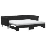 Divano Letto Estraibile con Materassi Nero 90x200 cm Velluto