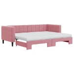 Divano Letto Estraibile con Materassi Rosa 80x200 cm Velluto