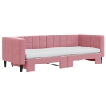 Divano Letto Estraibile con Materassi Rosa 80x200 cm Velluto