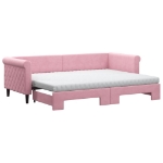 Divano Letto Estraibile con Materassi Rosa 80x200 cm Velluto