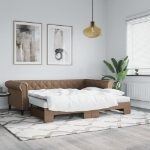 Divano Letto Estraibile Materassi Cappuccino 90x200 Similpelle