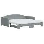 Divano Letto Estraibile Materassi Grigio Chiaro 100x200 Tessuto