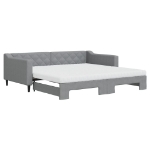 Divano Letto Estraibile Materassi Grigio Chiaro 100x200 Tessuto