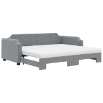 Divano Letto Estraibile Materassi Grigio Chiaro 80x200 Tessuto