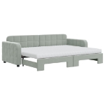 Divano Letto Estraibile Materassi Grigio Chiaro 80x200 Velluto