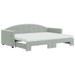 Divano Letto Estraibile Materassi Grigio Chiaro 80x200 Velluto