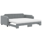 Divano Letto Estraibile Materassi Grigio Chiaro 90x200 Tessuto