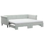 Divano Letto Estraibile Materassi Grigio Chiaro 90x200 Velluto