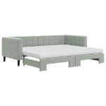 Divano Letto Estraibile Materassi Grigio Chiaro 90x200 Velluto