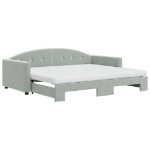 Divano Letto Estraibile Materassi Grigio Chiaro 90x200 Velluto